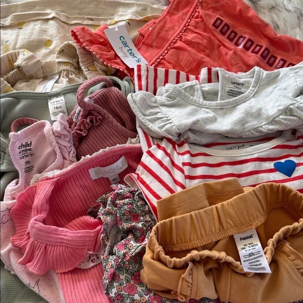 Calvin Klein, carters, Pekkle, RZ baby girl outfit lot size 18 months